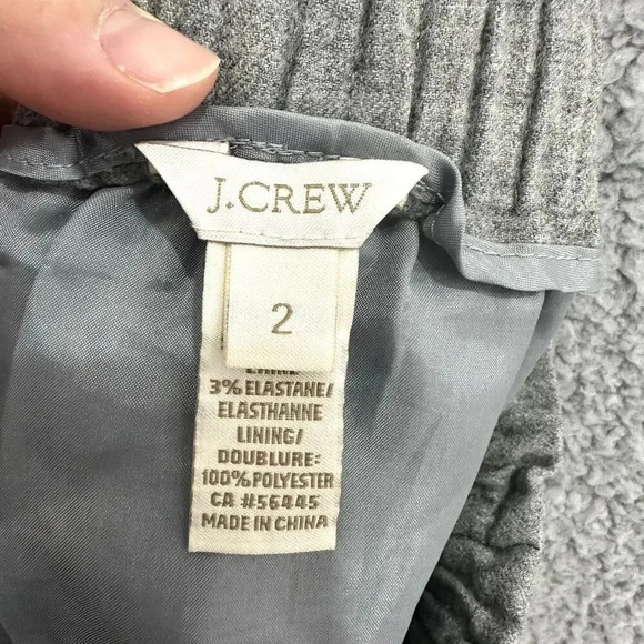 J.crew mini skirt womens 2 gray pull on wool pockets preppy career academia - Picture 2 of 7